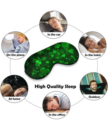 Green Raster Symbols Playing Cards Sleep Mask - Adjustable Strap, Blocks Light, Ideal for Travel - Men and Women - Buy Online on GoSupps.com