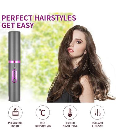 OBEST Cordless Hair Straighteners Curler 2 in 1 Mini Portable Travel Wireless Flat Iron Fast Heat Up Anti-Scald 3-Level Straightener for Swift Smooth and Glossy Hair Type-C Rechargeable (Grey) Gray - Buy Online on GoSupps.com