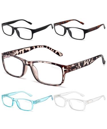 Gaoye 5 Pack Reading Glasses for Men and Women Blue Light Filter Glasses Men's Prescription Glasses A1-5 Pack Mix Color 2.5 x
