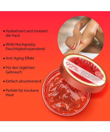 Buy Revuele 92% Moisturizer Body Jelly - Watermelon Extract 400ml | 100% Natural & Organic Refreshing & Non-Greasy - International Shipping Available - Buy Online on GoSupps.com