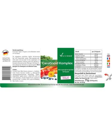 Carotenoid Complex - 120 Vegan Capsules | Natural Antioxidants & Multi-Carotenoid Mix | Vitamintrend  - Buy Online on GoSupps.com