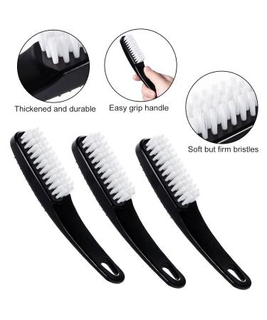 3 Pack Hand Nail Cleaning Brushes Set - Soft and Stiff Bristles Scrubber Tools for Men and Women - Handle Grip Fingernail Brush for Toes and Nails Cleaner - Black - Buy Online on GoSupps.com