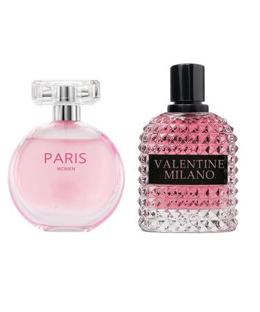 Women's Perfume Combo Set Milano Women&Paris Women Floral Fruity Fragrance Eau De Parfum Elegant 100ml Bottle Natural Spray Each for Daily Used Milano&Paris Women