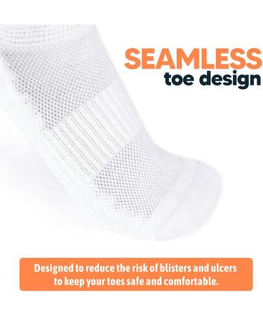 Viasox EasyStretch Diabetic Socks for Men & Women - Non Binding Seamless Toe Loose Fit - 3 Pack Large Black - Comfort & Style for Diabetic Care - Buy Online on GoSupps.com
