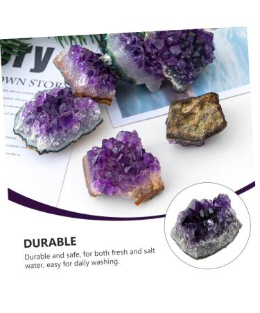 LIFKOME 2pcs Amethyst Cluster Rock Chip Rough Crystal Specimen Geode Natural Crystal Decoration Energy Druze - Buy Online on GoSupps.com