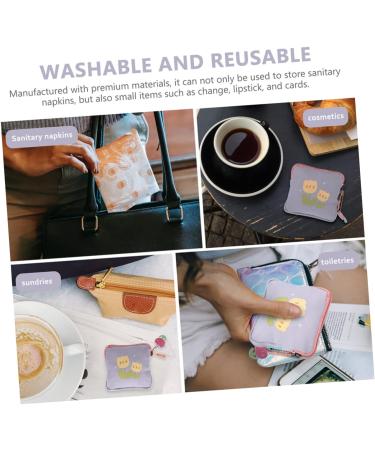 BESTonZON Napkin Storage Bag Organizer Inserts for Teen Girl Purse - Reusable Menstrual Lipstick Pouch - Assorted Colors - 2pcs - Buy Online on GoSupps.com