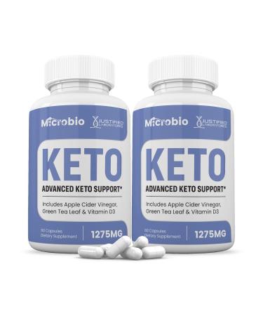 (2 Pack) Microbio Keto ACV Pills 1275MG Keto Support Blend Capsule Alternative to Keto ACV Gummies Formulated with Apple Cider Vinegar Extra Virgin Olive Oil Powder Green Tea Leaf 120 Capsules