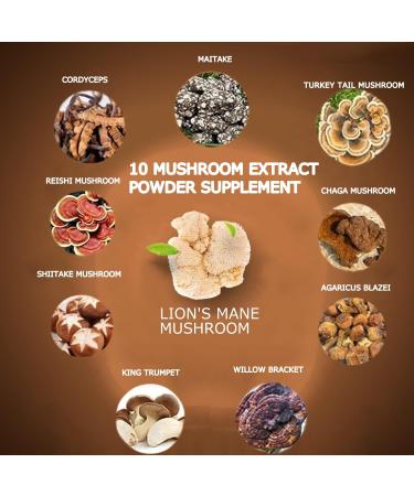 Suiyilary Mushroom Coffee 10 Mushroom Extract Powder Blend Lion's Mane Brain Supplements with Instant Coffee for Energy 30 Serving - 5.29 Oz - Buy Online on GoSupps.com