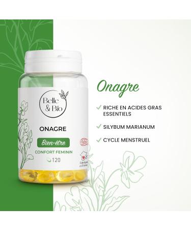 MENSTRUAL CYCLE & HORMONAL FEMININE BALANCE - Ecocert Certified Organic Evening Primrose Oil - 120 capsules - 2 months cure - Belle & Bio Food Supplement - Made in France - Buy Online on GoSupps.com