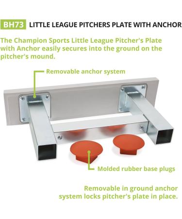 Champion Sports Youth Anchor Style Pitcher's Plate - White | Shop Now - Buy Online on GoSupps.com