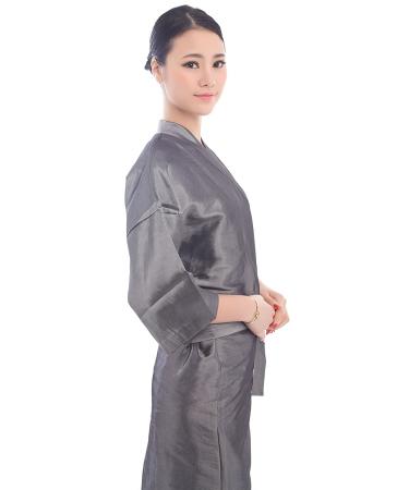 Kimono Style Grey Salon Client Gown Robe Cape - Hair Salon Smock for Clients - Buy Online on GoSupps.com