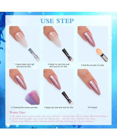 Bishengyf Chrome Nail Powder - Super Mirror Effect | Upgraded Metallic Nail Pigments for Art & Design | High Capacity 2g Blue - Buy Online on GoSupps.com