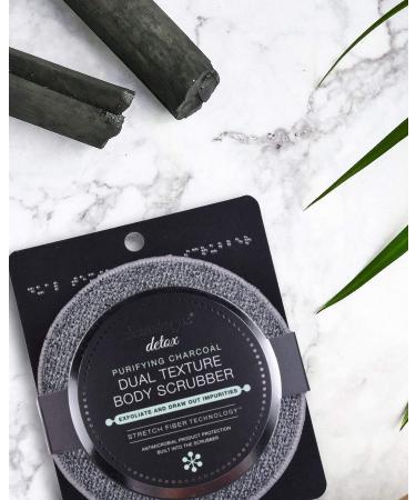 Cleanlogic Detox Purifying Charcoal Exfoliating Body Scrubber - Pack of 3 | Gentle Dual-Texture Scrub | 1 Count - Buy Online on GoSupps.com