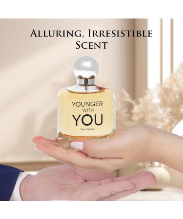 Younger With You for Women EDP - Floral & Fruity Scent - Top Notes of Raspberry Lemon & Neroli - Base Fragrance of Rose & Vanilla - Use Natural & Mild Ingredients - Elegant 100ml Bottle - Buy Online on GoSupps.com