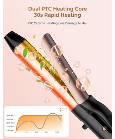 Ukliss Rotating Automatic Curling Iron - Fast Heating Self Curling Wand for Long Hair | 30s Heat Up Time Time-Saving & Effortless Curls - Buy Online on GoSupps.com