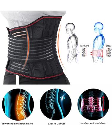 Self-Heated Lumbar Back Support Belt for Men & Women - Extended Posture Decompression for Pain Relief (CO L/Large Black) - Buy Online on GoSupps.com
