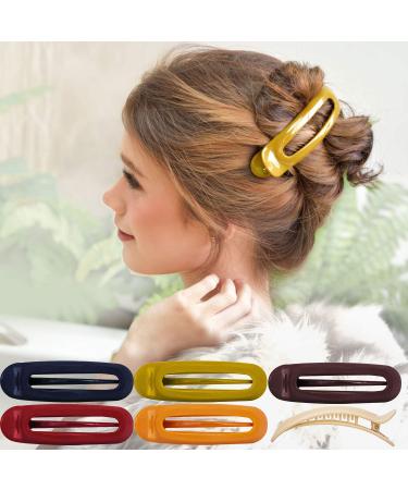 RC Roche 6 pieces oval hair clip for women egg -shaped ducking beak hair clip French fashion solid hold stylish with pin bracket medium classic multifolitis 1 piece (6 Pack) classic multifolitis