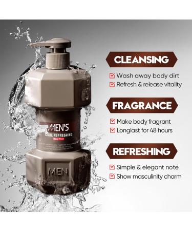 Shower gel for men refreshing with longlasting fragrance 500 ml shower gel for longlasting freshness and 12 hours of refreshment cologne scent shower gel - Buy Online on GoSupps.com