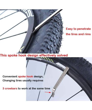 Tragoods Premium Stainless Steel Bicycle Tire Lever Set - 3 Pcs | Bike Tyre Spoon Iron Tool for Easy Tube Repair | Best Tire Changing Tool - Buy Online on GoSupps.com