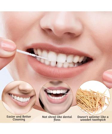 200Pcs 2-in-1 Interdental Brushes & Toothpicks - Soft Bristle Floss Picks in Clear Storage Box for Adults & Kids | Portable Brushpicks for Easy Dental Care - Buy Online on GoSupps.com