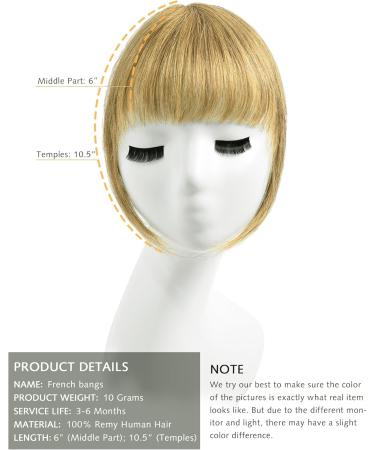 Yamel Bangs Hair Clip in Bangs Human Hair Extensions Honey Blonde Flat Face Fringe Bangs Air Bangs Human Hair Pieces for Women Honey Blonde (Human Hair) - Buy Online on GoSupps.com