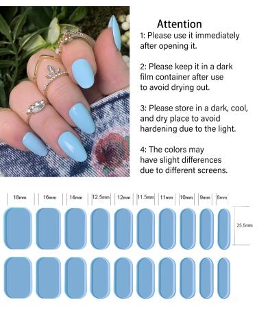 TrueShei 20PC UV Gel Strips - Light Blue Self-Adhesive Nail Film & Stickers | Gellack Wraps for Gorgeous Nails - Buy Online on GoSupps.com