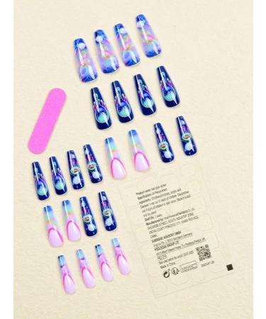 verysparkling 24pcs Eyes Coffin Fake Nail Eyes Alien Moon Press on Nails Eyes Alien Moon Coffin Nails Luxurious Nails Acrylic Nails Fake Nails For Women Girls - Buy Online on GoSupps.com