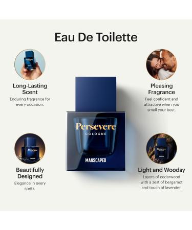 MANSCAPED Persevere Cologne Men's Eau de Toilette Body Spray Light & Woodsy Paraben-Free 50ml - Buy Online on GoSupps.com