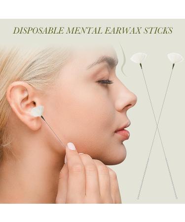 Geiserailie 50 Pcs Goose Feather Ear Wax Cleaning Stick - Metal Earwax Remover Tool for Ear Care - Buy Online on GoSupps.com