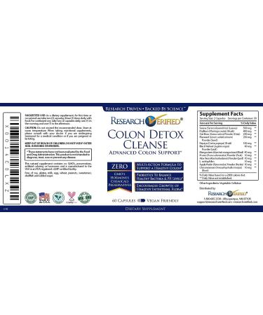 Research Verified Colon Detox Cleanse - Natural Probiotic Formula - 19 Tested Ingredients - 100% Money Back Guarantee - 1 Bottle - Buy Online on GoSupps.com
