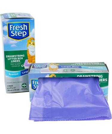 Fresh Step Drawstring Cat Litter Box Liners  Scented and Unscented Cat Liners-7 Count Cat Litter Liners-Kitty Litter Bags  Cat Litter Bags  Cat Litter Box Supplies  Litter Box Bags  Kitty Litter Liner Large - Scented Box Liners 7 Count - Buy Online on GoSupps.com
