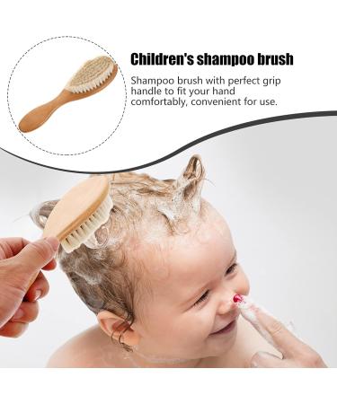 SECFOU Massager Hair Comb for Kids - Natural Wool Toddler Shower Gift | Soft Bath Brush for Cradle Head Massage and Scalp Detangling - Buy Online on GoSupps.com