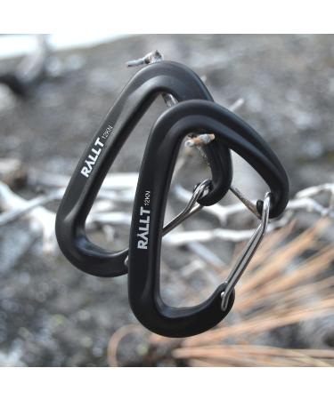 RALLT 12kN & 24kN Carabiners (4 Pack) - Heavy Duty Clips for Hiking, Hammock, Backpacking - Lightweight Aluminum Camping Accessories - Wire Gate Gunmetal - Buy Online on GoSupps.com