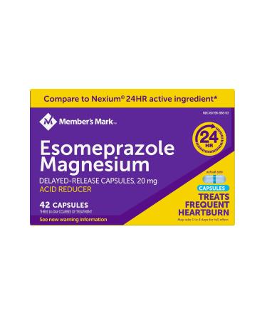 Member Mark Esomeprazole Magnesium Delayed Release Acid Reducer Capsules 20 mg (42 ct.)