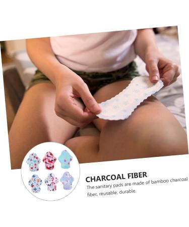 Washable Bamboo Carbon Fiber Light Incontinence Pads - Reusable Mama Cloth Menstrual Pad Liners | Pack of 6 - Buy Online on GoSupps.com