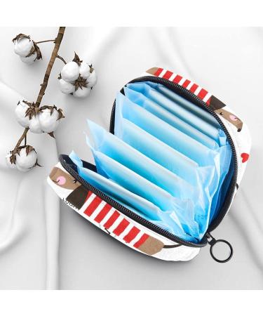 Dachshund Bone Pattern Period Bag - Portable Sanitary Napkins Storage for Women & Teen Girls | Stylish Menstrual Cup Bag - Buy Online on GoSupps.com