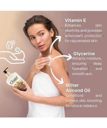 Body Lotion with Warm Vanilla & Amber | Light Moisturization Bitter Almond Oil Glycerine & Vitamin E | Fast Absorbing - 16.9 fl. oz - Buy Online on GoSupps.com