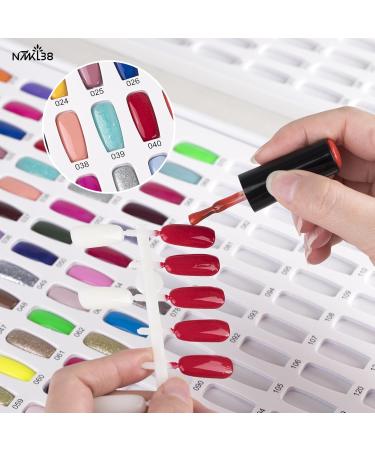 NMKL38 308 Nail Color Display Book Chart for Polish UV Gel Color Card Salon Tool with False Nail Tips - Buy Online on GoSupps.com