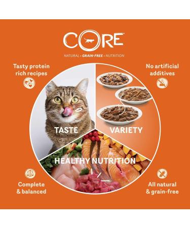 Wellness Core Tender Cuts Cat Food - Grain Free High Meat Content Salmon & Tuna in Sauce (24 x 85g) - Buy Online on GoSupps.com