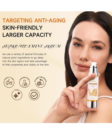 Super Vitamin C Serum for Face - Anti-Aging Hydrating Natural Ingredients Reduces Age Spots & Wrinkles - 1.7 fl oz - Buy Online on GoSupps.com