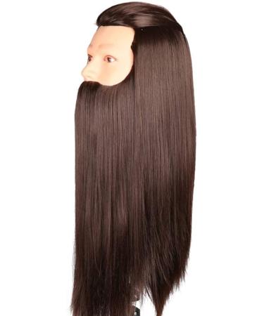 Tailor puppet female adjustable hairdressing head Real hair hair shop window puppet styling head with long beard cosmetics dummy head tailoring bust stand (color: black) black