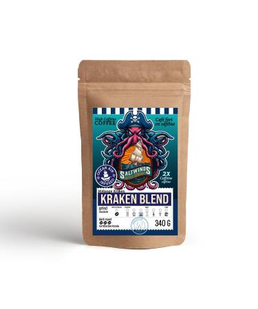 Kraken Blend - High Caffeine Ground Coffee by Saltwinds Coffee Company (340g) | Dark Roast Coffee Beans 100% Arabica Coffee Bean | Delicious Extra Strong Coffee Freshly Roasted in the Maritimes 340 g (Pack of 1) Ground
