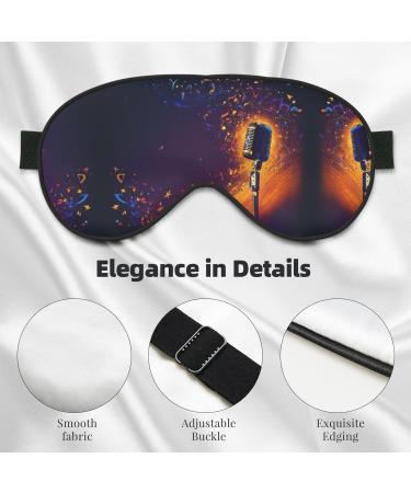 Microphone with Music Note Print Double-Sided Eye Mask Soft and Light Blocking for Enhancing Sleep Quality - Buy Online on GoSupps.com