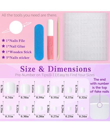 240PC Press On Toenails for Women - Acrylic Short Fake Toe Nails with Glue & Adhesive Tabs - White False Toenail Tips - Buy Online on GoSupps.com