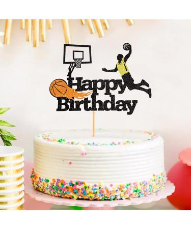 Basketball Cake Attachment - Happy Birthday Shield & Player Decorations for Sports-Themed Parties - Buy Online on GoSupps.com