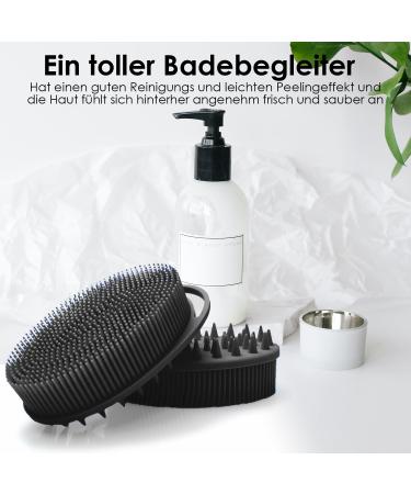 Silicone Luffa Peeling & Body Scrubber Set - Soft Bathing Sponge for All Skin Types - Perfect for Children Women & Men (Black & Gray) - Buy Online on GoSupps.com