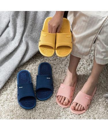 HONYUN Acupressure Foot Massage Slippers - Relief for Neuropathy, Arthritis, Plantar Fasciitis - Men/Women Indoor Non-Slip Sandals - Blue, Size 9-9.5 - Buy Online on GoSupps.com
