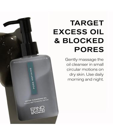 Erno Laszlo Detox Cleansing Oil Lightweight Facial Cleanser Helps Dissolve Makeup and Impurities with Charcoal and Shea Butter Deep Cleansing Oil 6.4 Fl Oz - Buy Online on GoSupps.com
