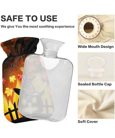 Naanle Halloween Pumpkin Hot Water Bottle - 1L Transparent Heat Bottle for Pain Relief & Warmth | Ideal Bed & Foot Warmer - Buy Online on GoSupps.com