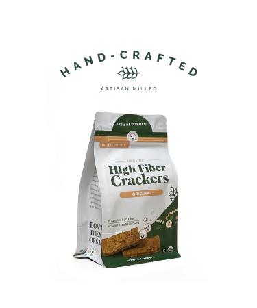 Organic High-Fiber Crackers Non-GMO - Vegan, Paleo & Low-Carb Friendly | Bessties Crispbread, 60 Crackers, 3.6oz (Pack of 5) - Buy Online on GoSupps.com
